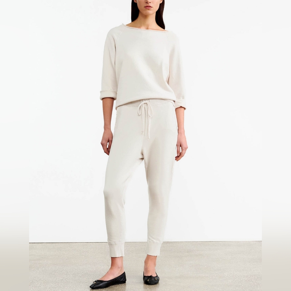 NILI LOTAN Women's Cream Drawstring Pants 100% COTTON
